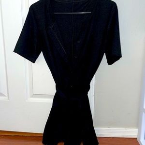 Black romper with tie belt